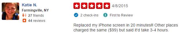 Yelp Review Phone Repair